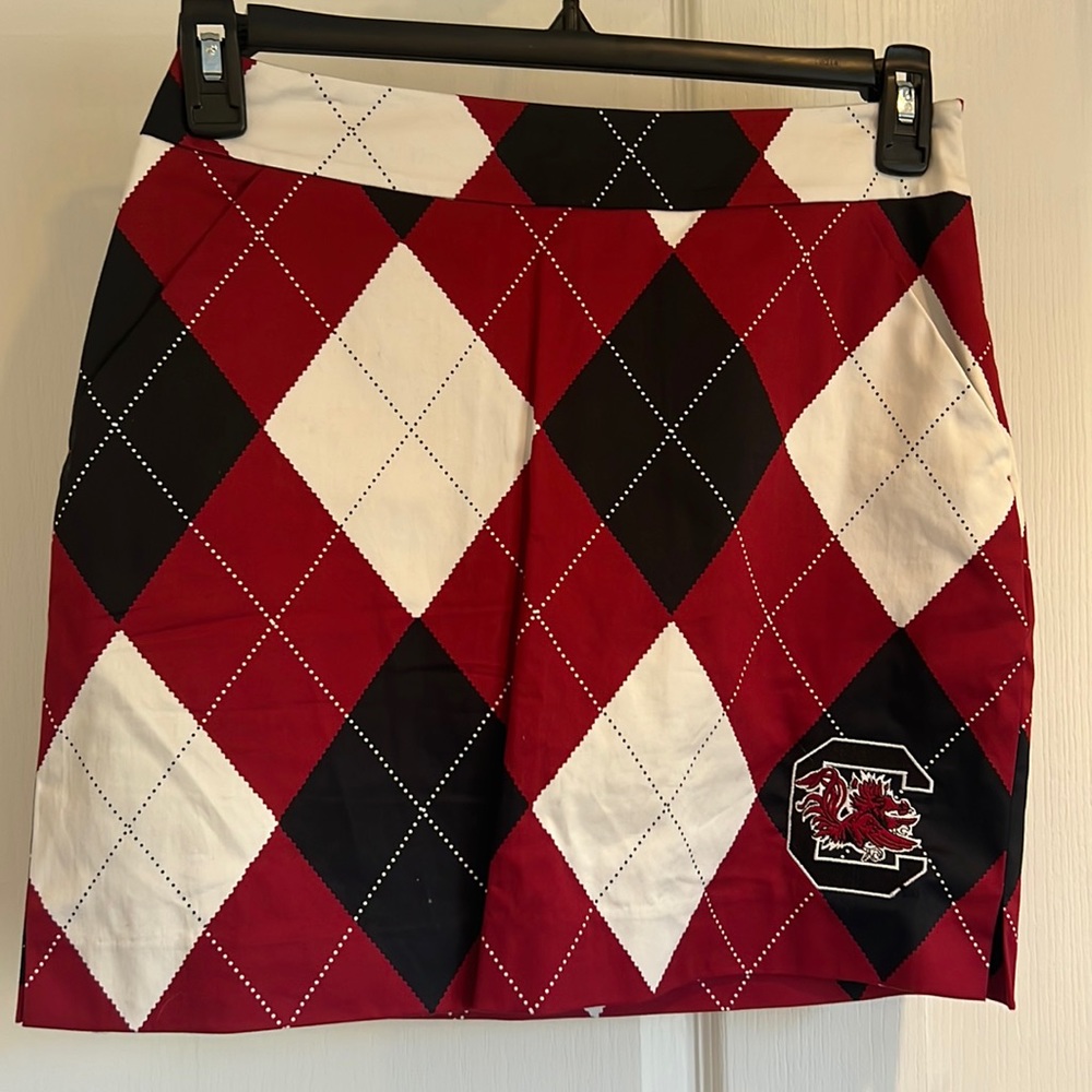 Loudmouth Game-day Golf Skirt, USC Gamecocks, Argyle, like new, w/shorts liner